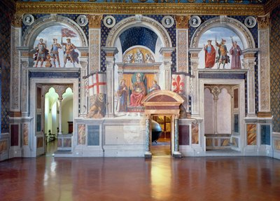 Ansicht der Fresken in der Sala dei Gigli, ca. 1470 (nach der Restaurierung) von Domenico Ghirlandaio